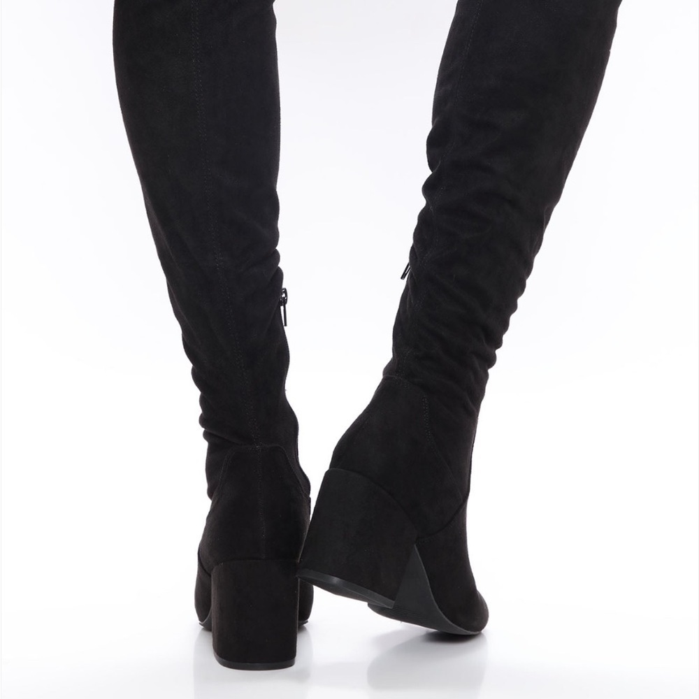 Fashion Nova Black Over-the-Knee Boots - Picture 3 of 16